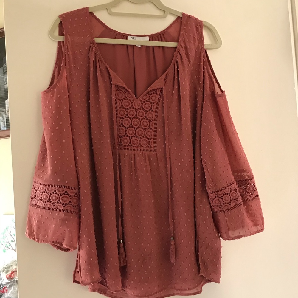 Boho cold shoulder blouse